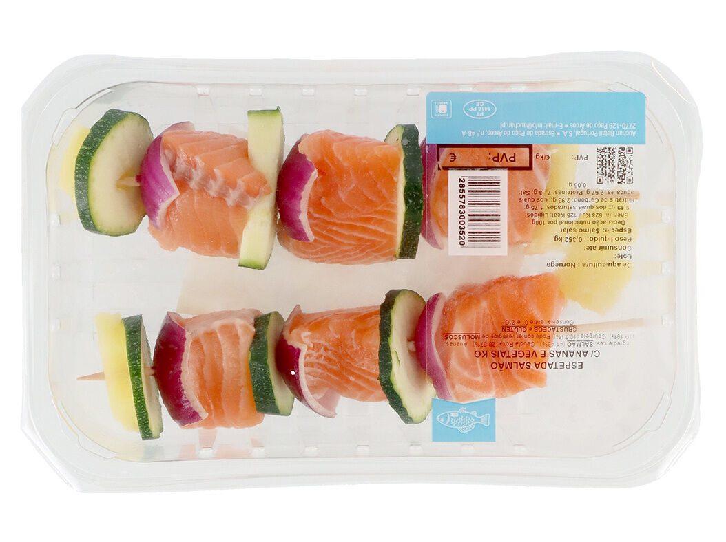 ESPETADA SALM&Atilde;O COM ABACAXI E VEGETAIS KG