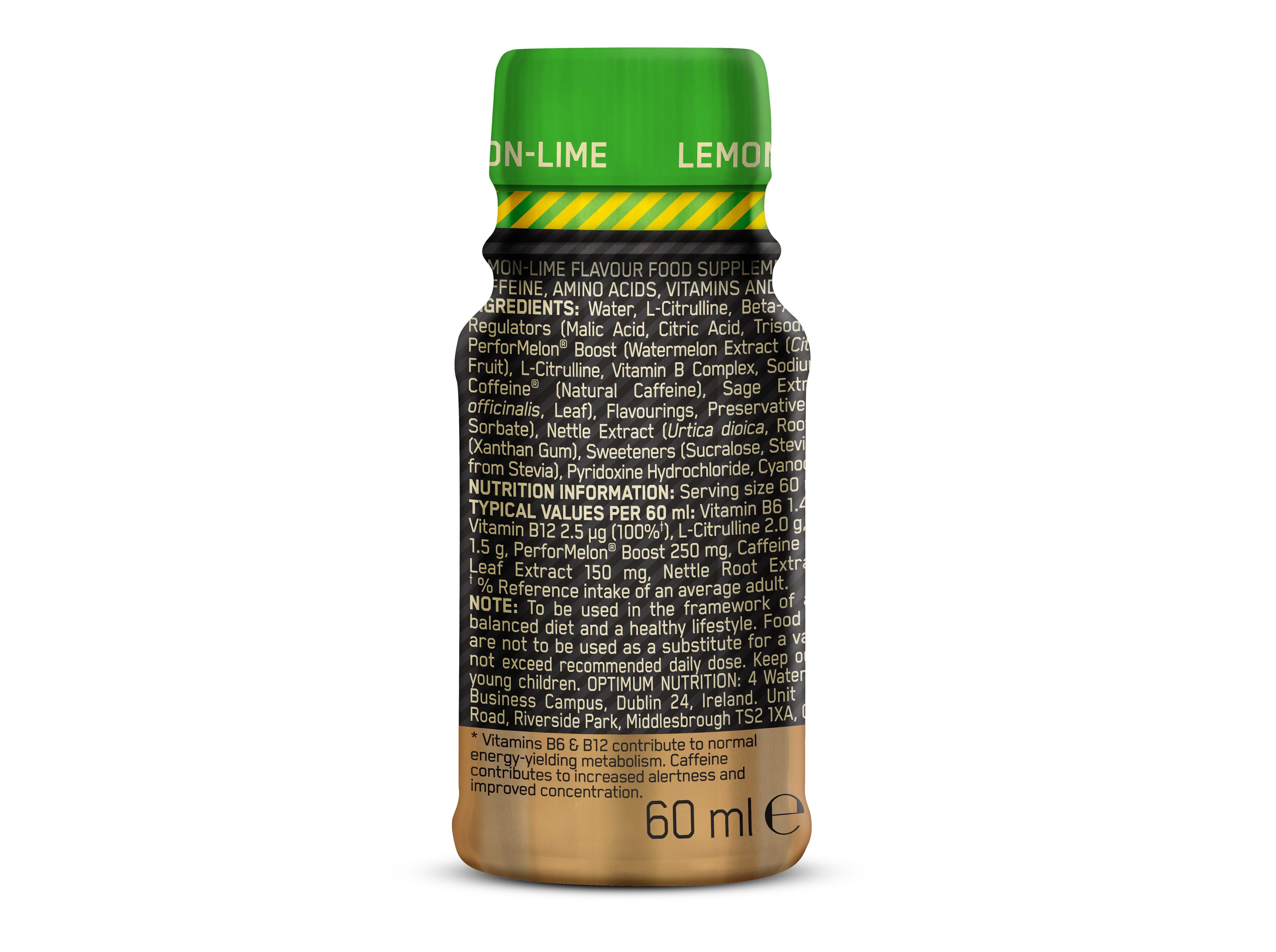 PRE WORKOUT SHOT OPTIM NUT LIMA LIM&Atilde;O 60ML image number 2