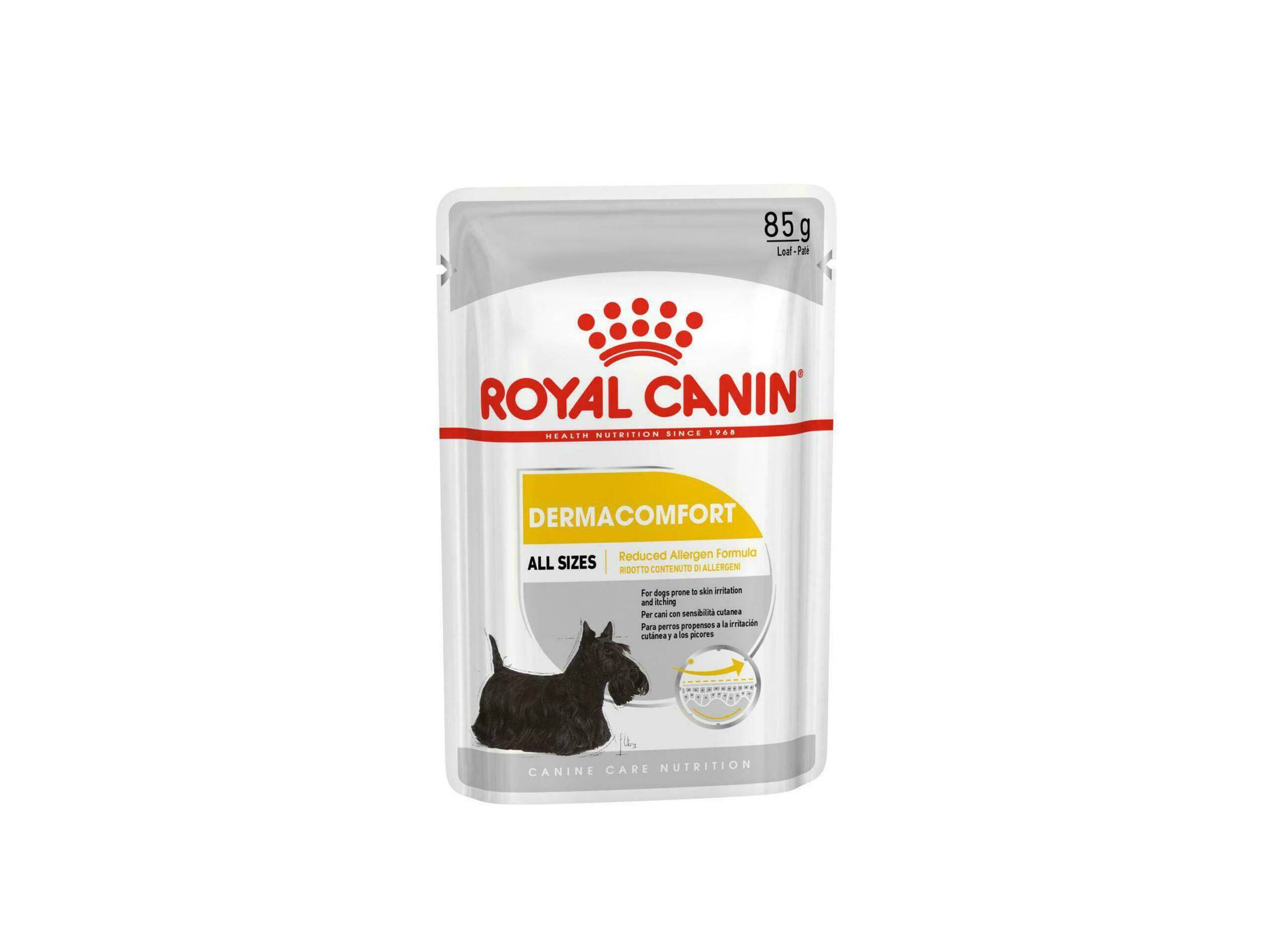 COMIDA H&Uacute;MIDA C&Atilde;O ROYAL CANIN DERMACOMFORT 85G