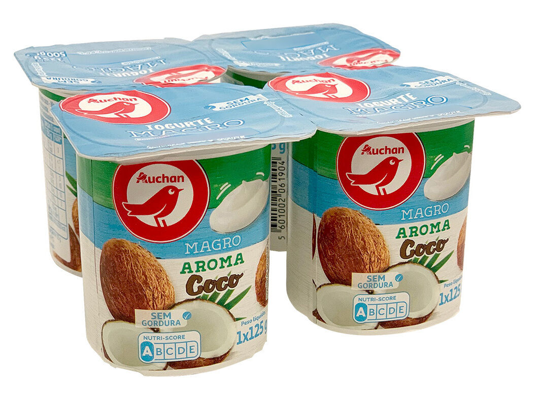 IOGURTE AUCHAN MAGRO AROMA C&Ocirc;CO 4X125G image number 0