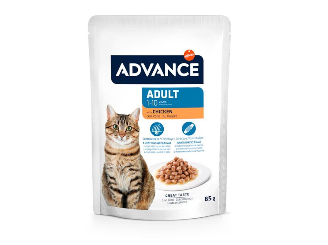 COMIDA H&Uacute;MIDA GATO ADVANCE ADULTO FRANGO 85G image number 0