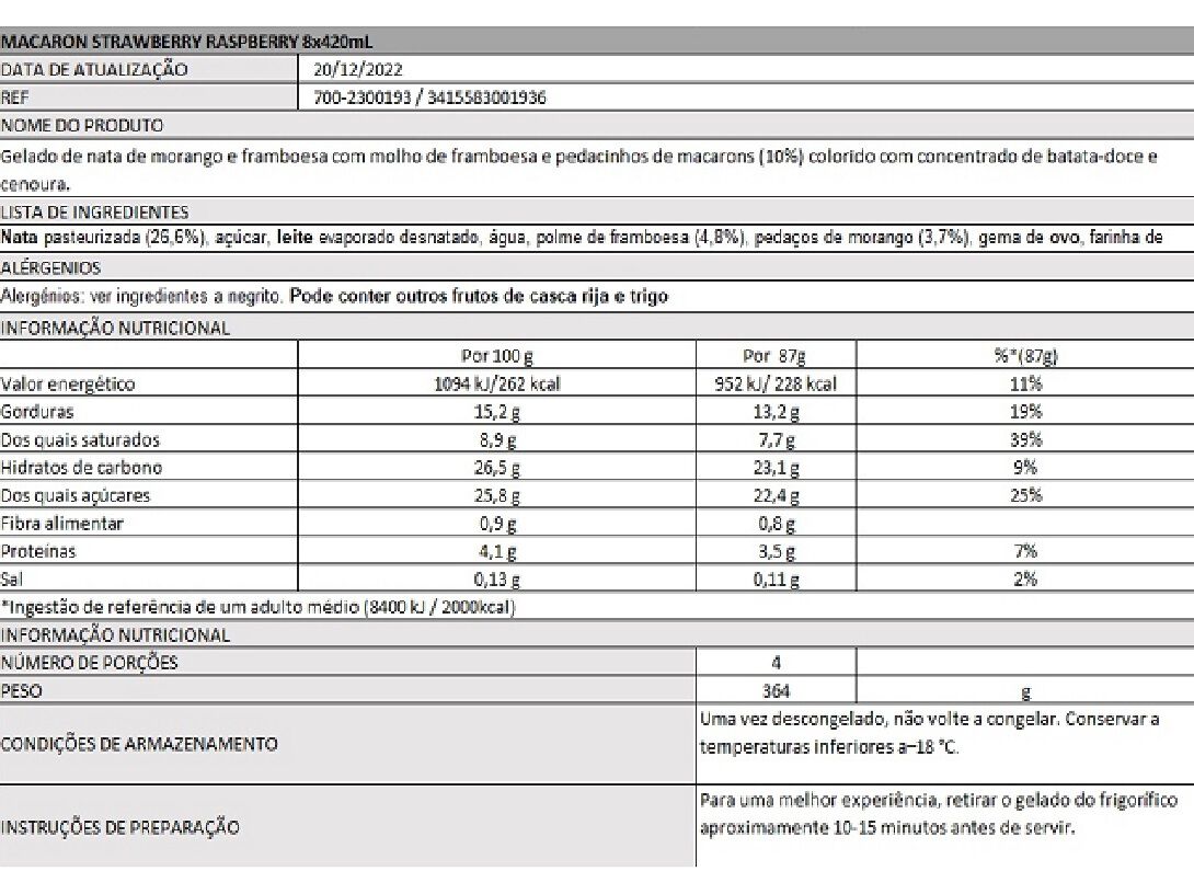 GELADO H&Auml;AGEN-DAZS MACARON STRAWBERRY 420ML image number 1