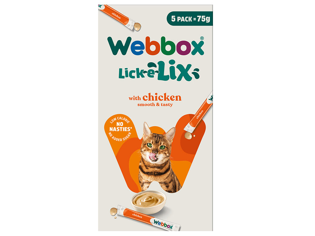 SNACKS PARA GATO WEBBOX LICK-E-LIX COM FRANGO 5X15G image number 1