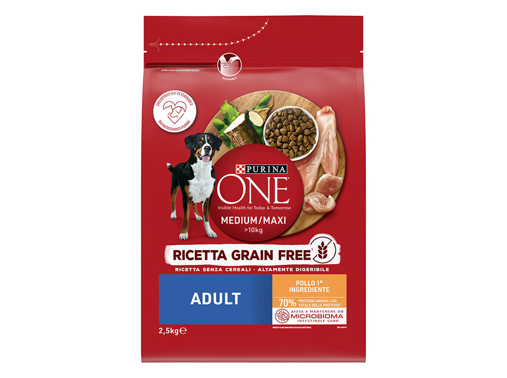 RA&Ccedil;&Atilde;O PARA C&Atilde;O PURINA ONE SEM CEREAIS FRANGO 2.5KG image number 1