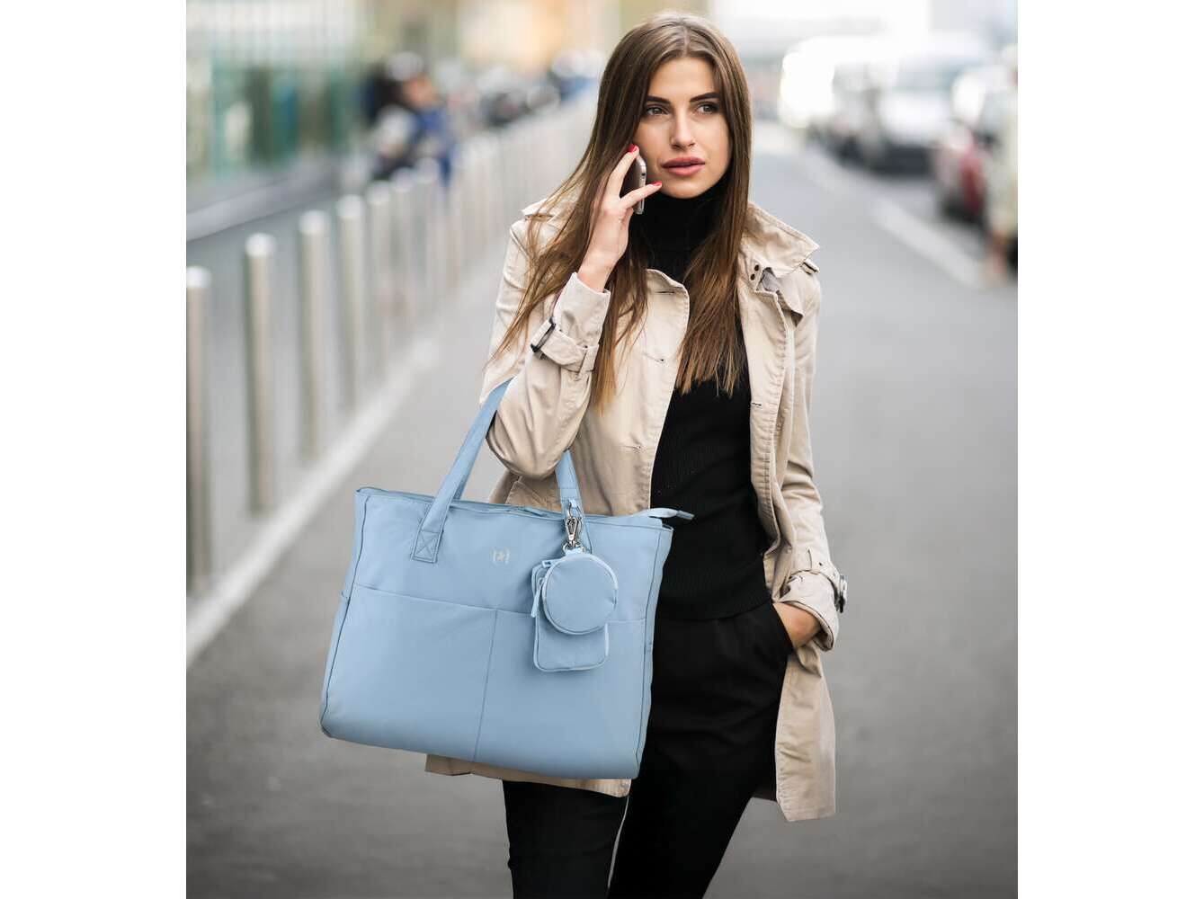 TOTE BAG ENDLESS OXFORD DUSTY BLUE 41X31X11CM image number 4