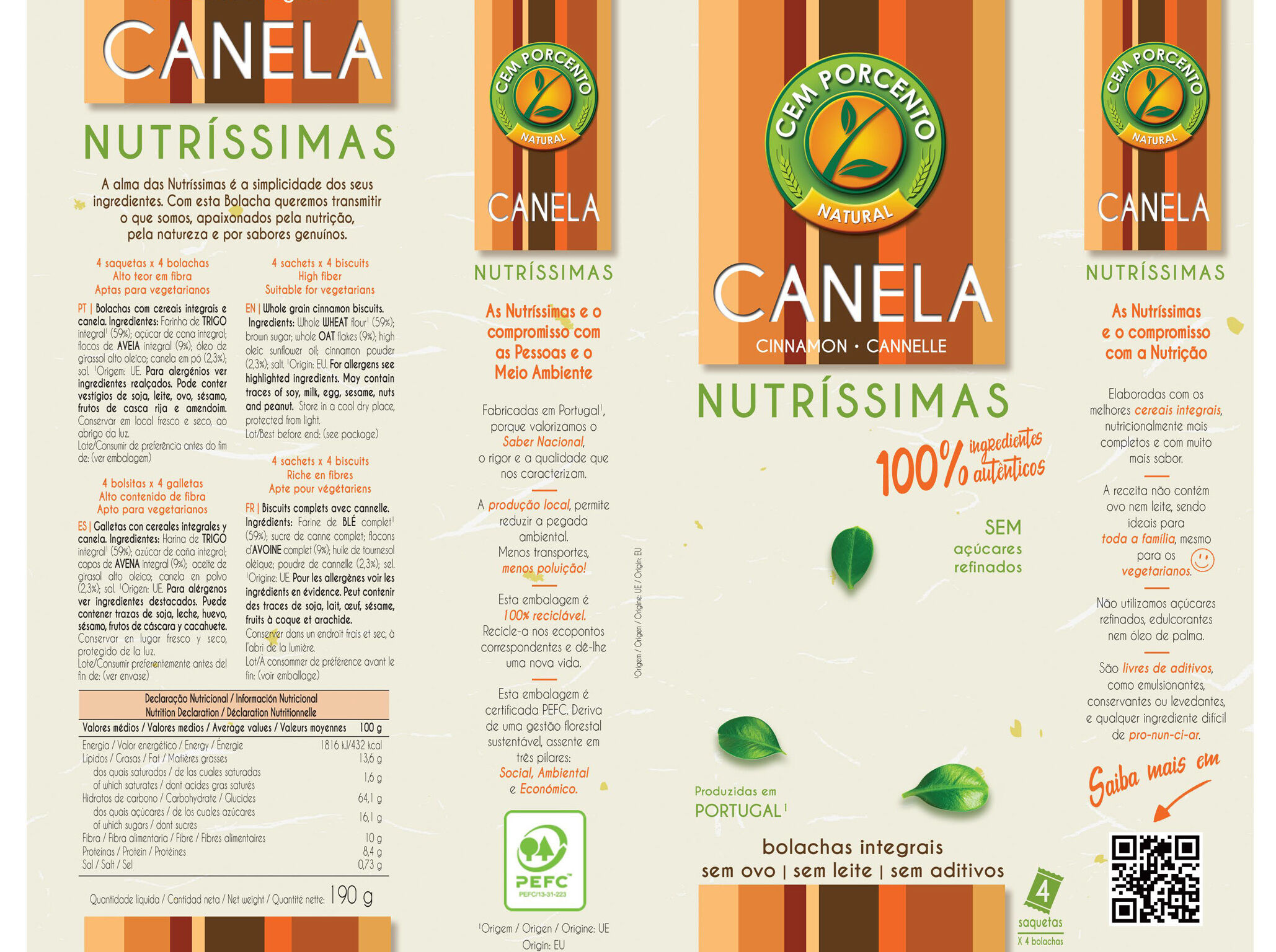 BOLACHA CEM PORCENTO NUTR&Iacute;SSIMAS INTEGRAL CANELA 190G image number 1