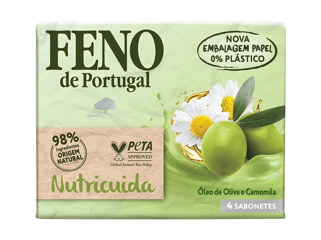 SABONETE S&Oacute;LIDO NUTRICUIDA &Oacute;LEO DE OLIVA E CAMOMILA FENO DE PORTUGAL 4X90 G image number 0