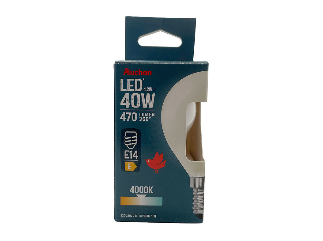 L&Acirc;MPADA LED ESF&Eacute;RICA AUCHAN E14 40W LUZ BRANCA image number 0