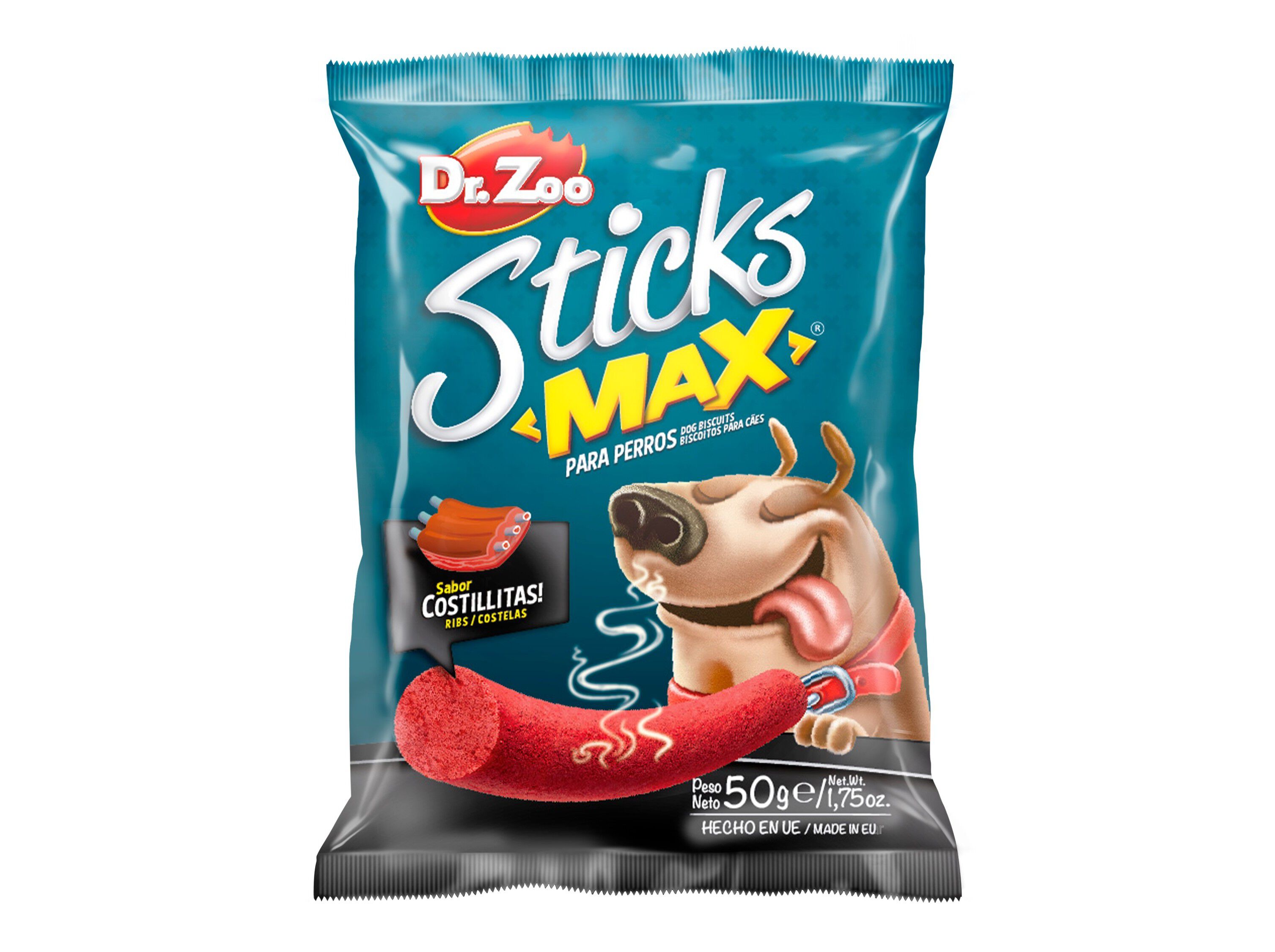 SNACK C&Atilde;O DR.ZOO STICKS COSTELETA 50G image number 1