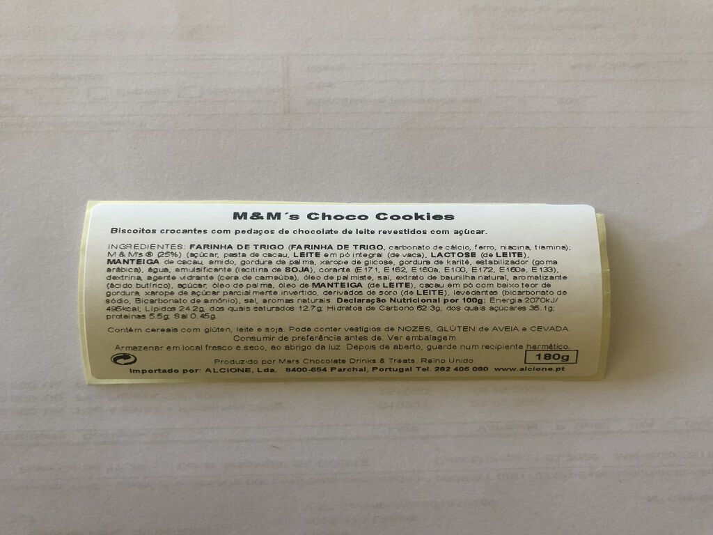 BOLACHA M&M'S CHOCO COOKIES 180G image number 1