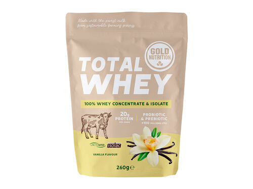 PROTEÍNA GOLDNUTRITION TOTAL WHEY BAUNILHA 260G image number 0
