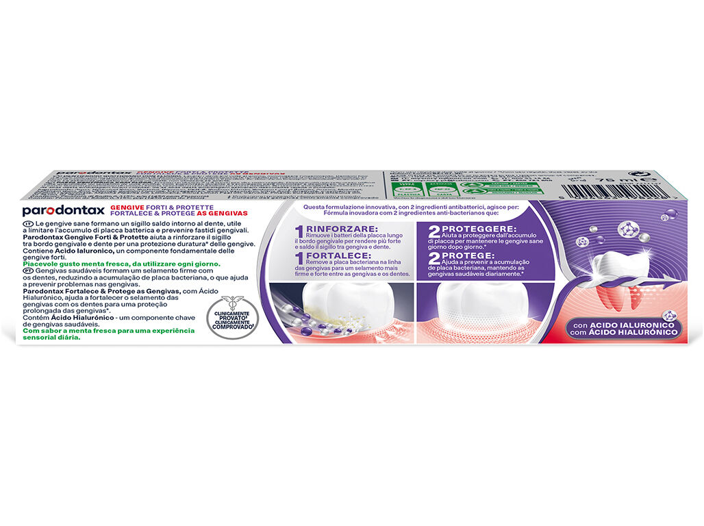 PASTA DE DENTES PARODONTAX AC. HIALURONICO & MENTA 75ML image number 2