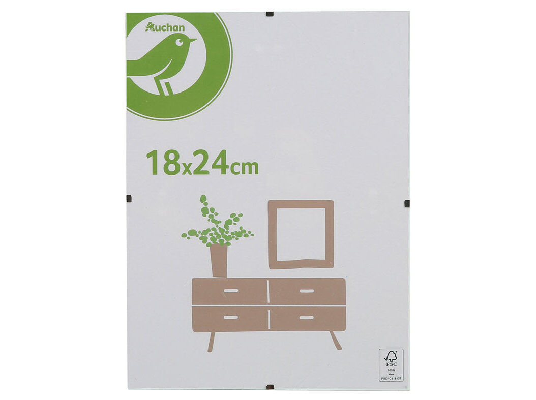 MOLDURA VIDRO AUCHAN ESSENCIAL BRANCO 18X24CM