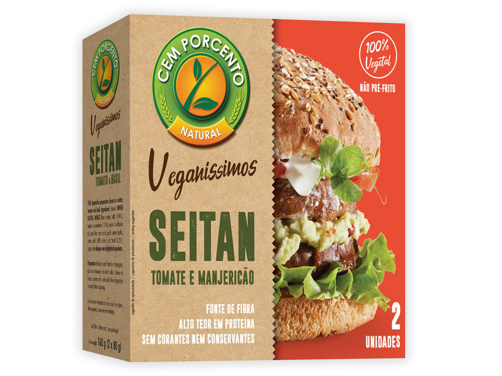 HAMBURGUER CEM PORCENTO VEGAN&Iacute;SSIMO TOMATE E MANJERIC&Atilde;O 160G image number 0