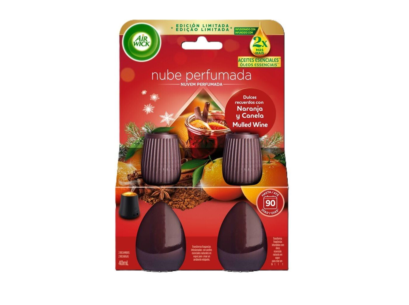 AMBIENTADOR PORT&Aacute;TIL AIRWICK NUVEM MULLED WINE REC 2UUN image number 0
