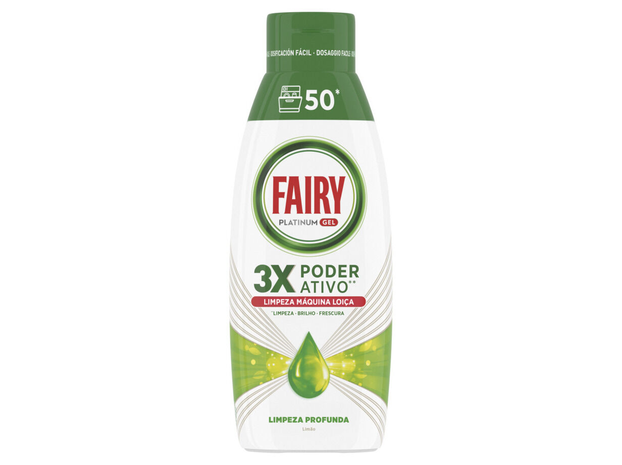 DETERGENTE LOI&Ccedil;A M&Aacute;QUINA GEL FAIRY PLATINUM LIMPEZA PROF 900ML image number 0