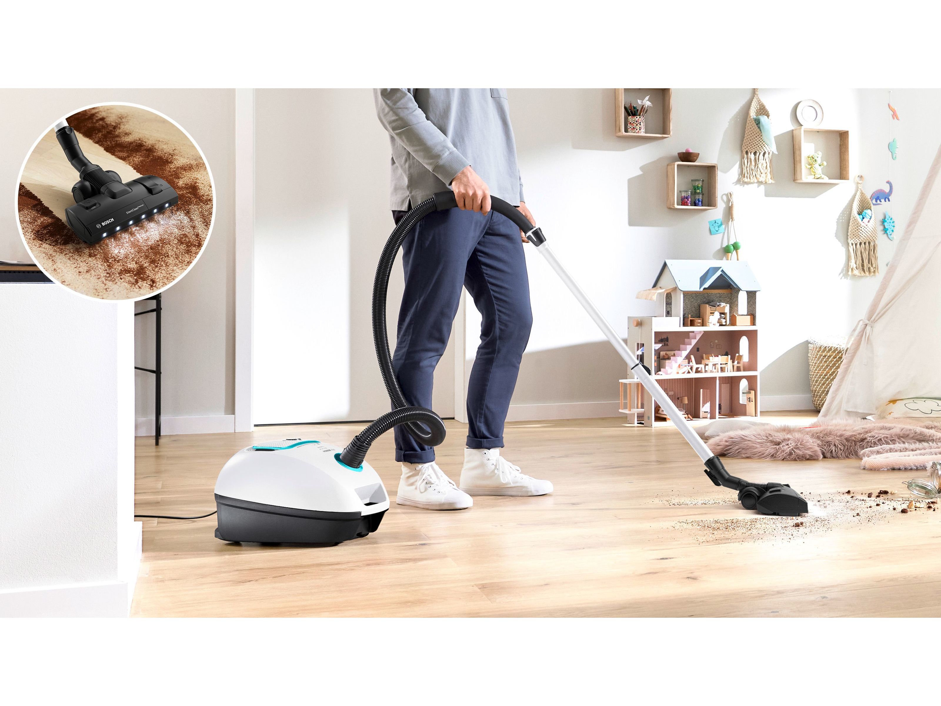 ASPIRADOR COM SACO BOSCH SERIE 4 PROHYGIENIC BGL41HYG0L BRANCO image number 3