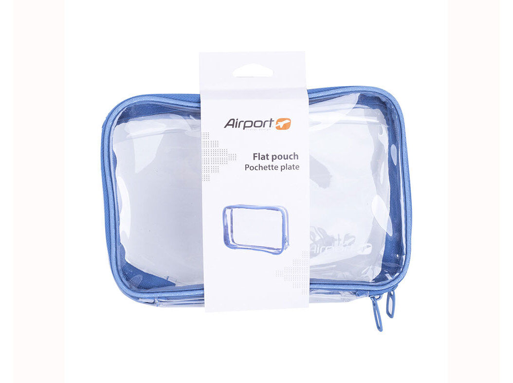 BOLSA TRANSPARENTE AIRPORT AZUL 22X6.5X15.5CM image number 0