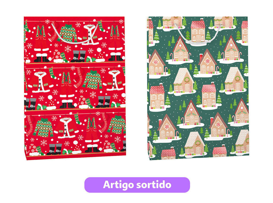 SACO PRESENTE AUCHAN TAMANHO L 32X45X10CM MODELOS SORTIDOS image number 0