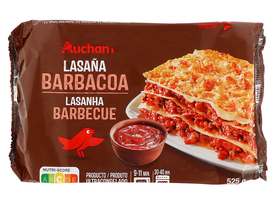 LASANHA BARBECUE AUCHAN ULTRACONGELADA 525G