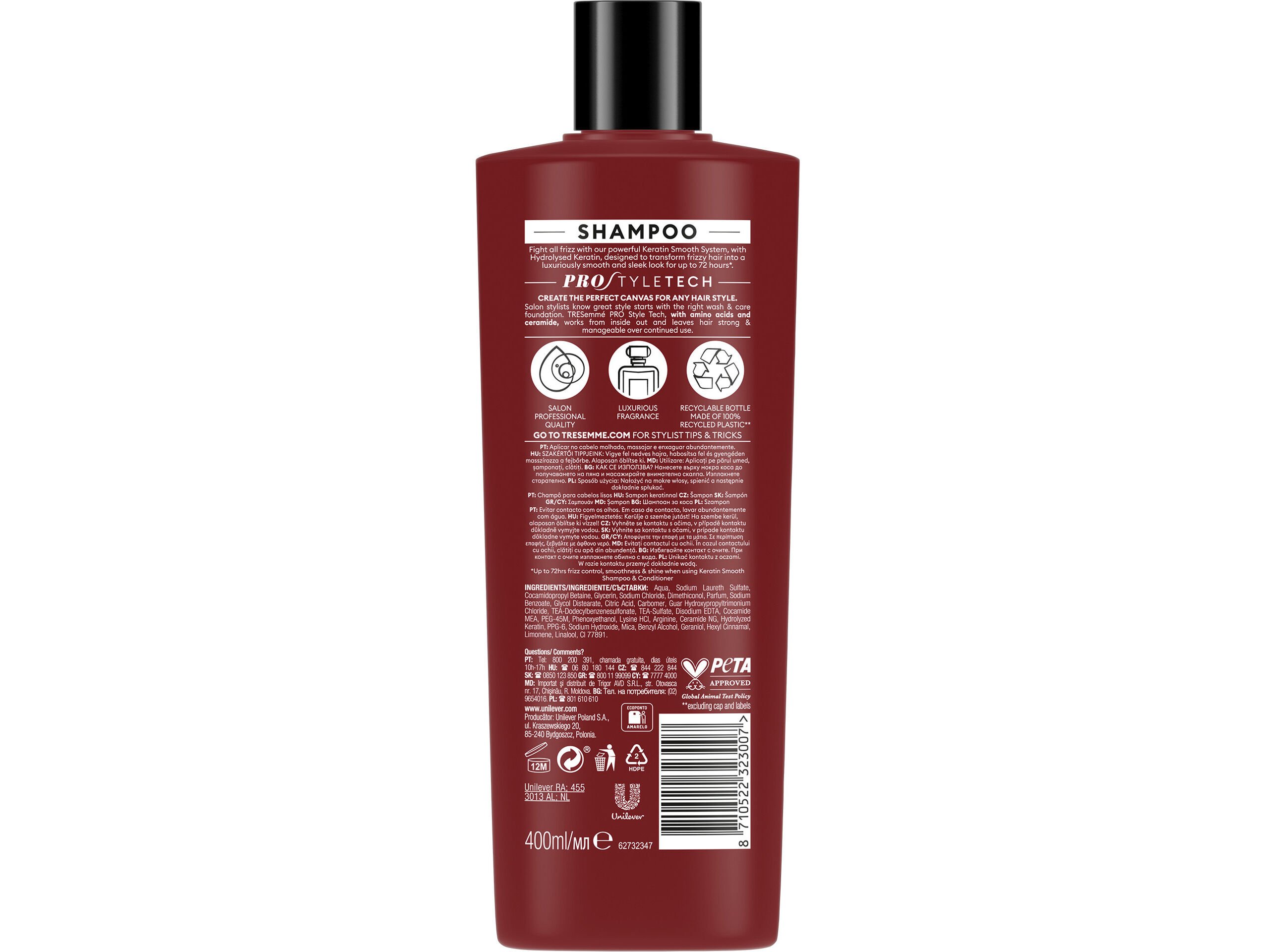 CHAMP&Ocirc; TRESEMME LISO KERATINA 400ML image number 1
