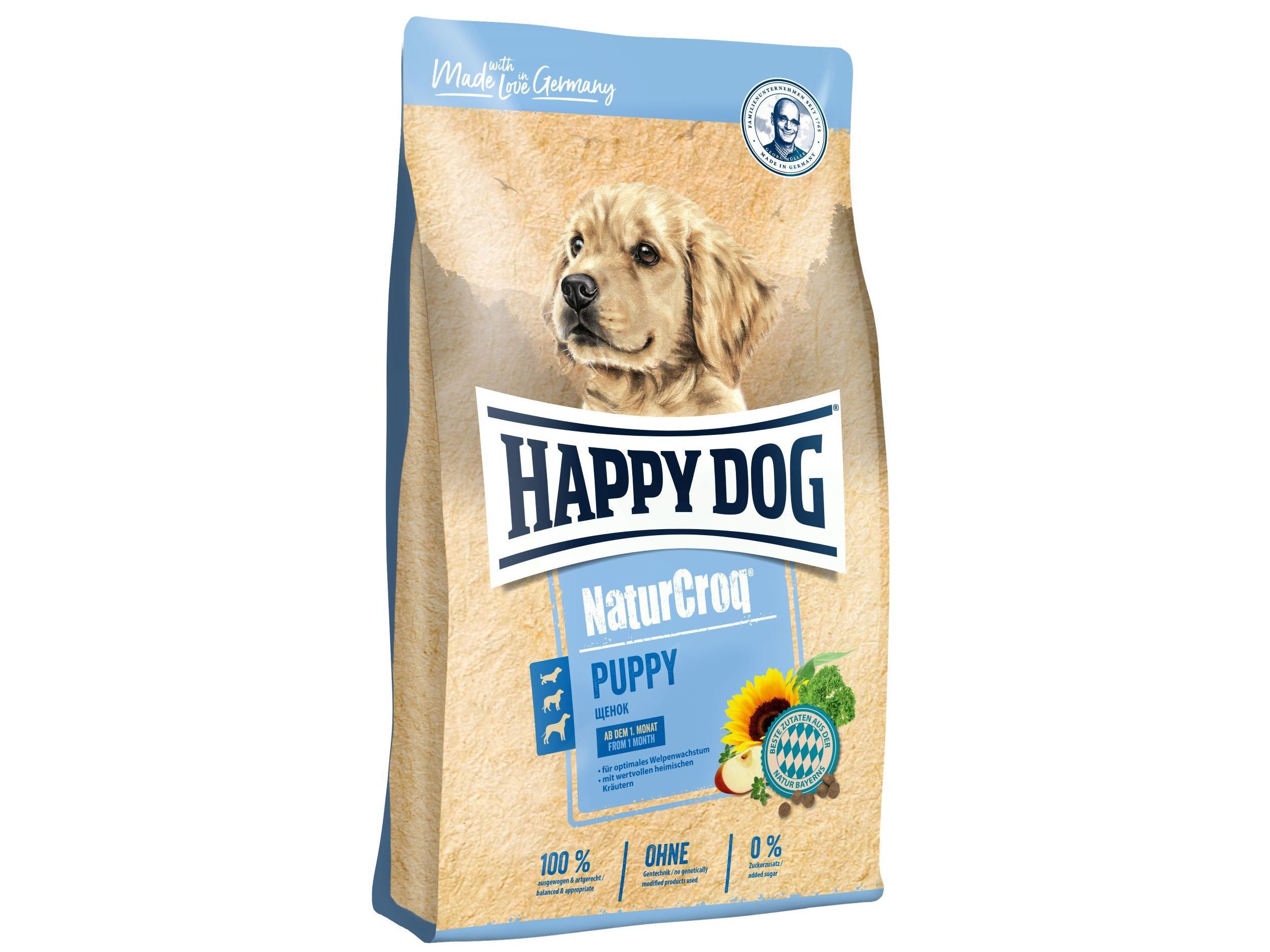 RA&Ccedil;&Atilde;O C&Atilde;O HAPPY DOG NATURCROQ PUPPY 4 KG image number 0