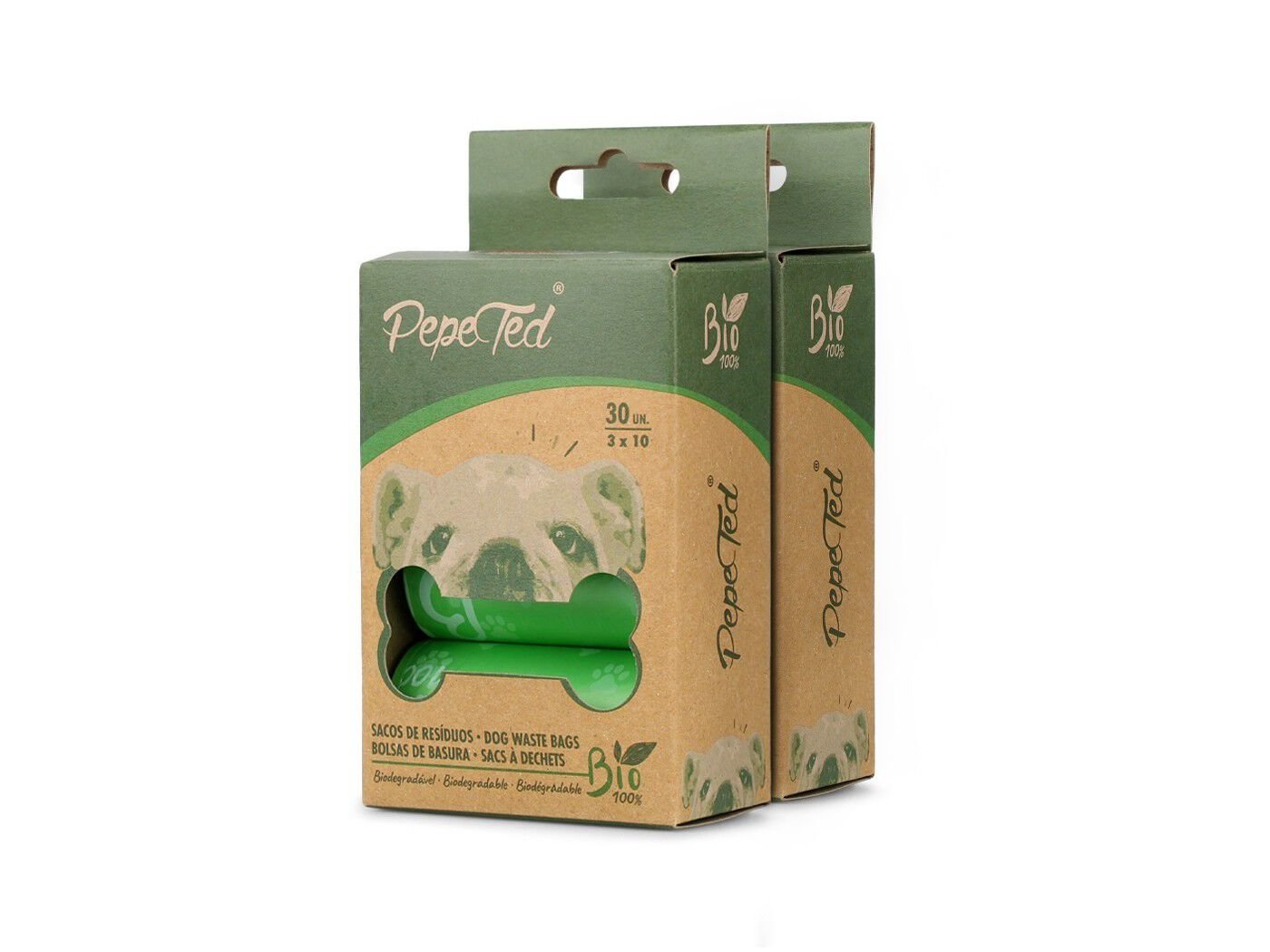 PACK DUPLO SACOS PEPE TED BIODEGRAD&Aacute;VEIS 60 UN image number 1