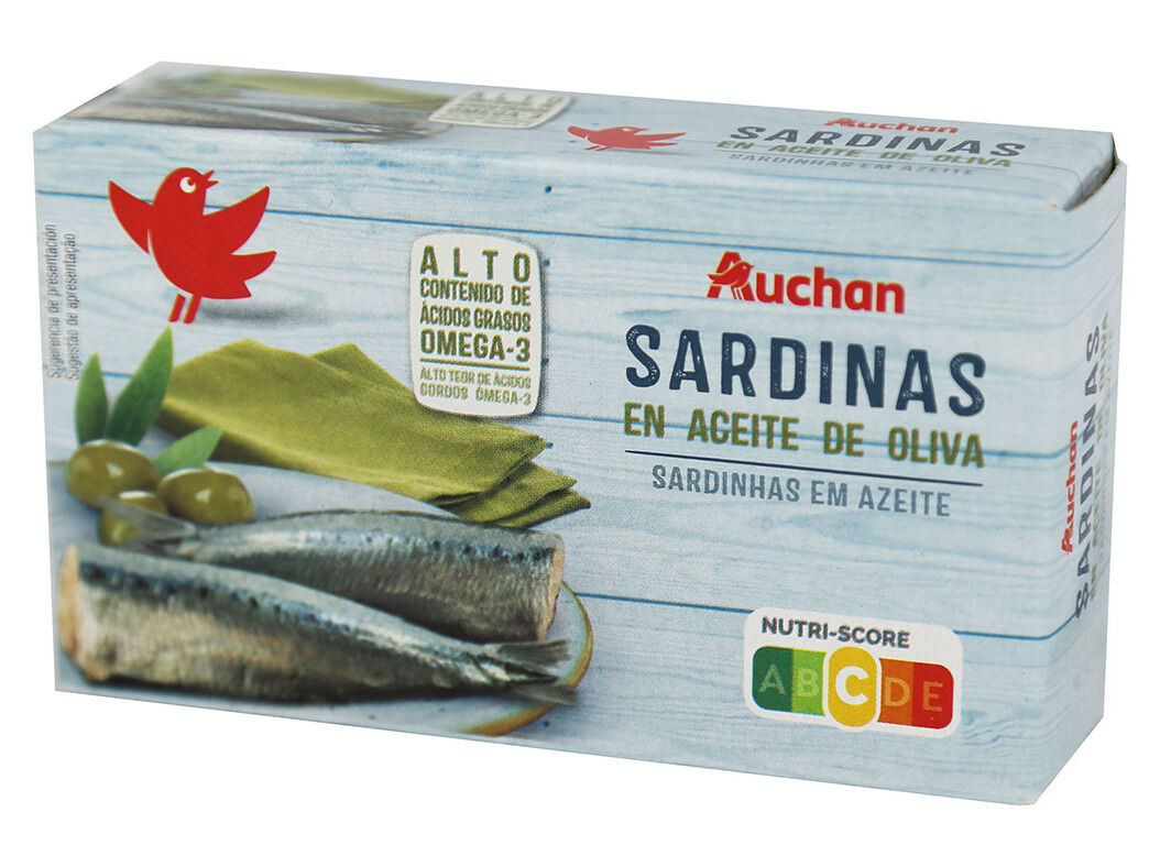 SARDINHAS AUCHAN AZEITE 120(84)G