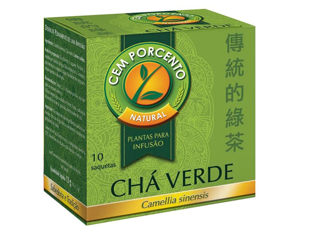 CH&Aacute; CEM PORCENTO VERDE 10 SAQUETAS