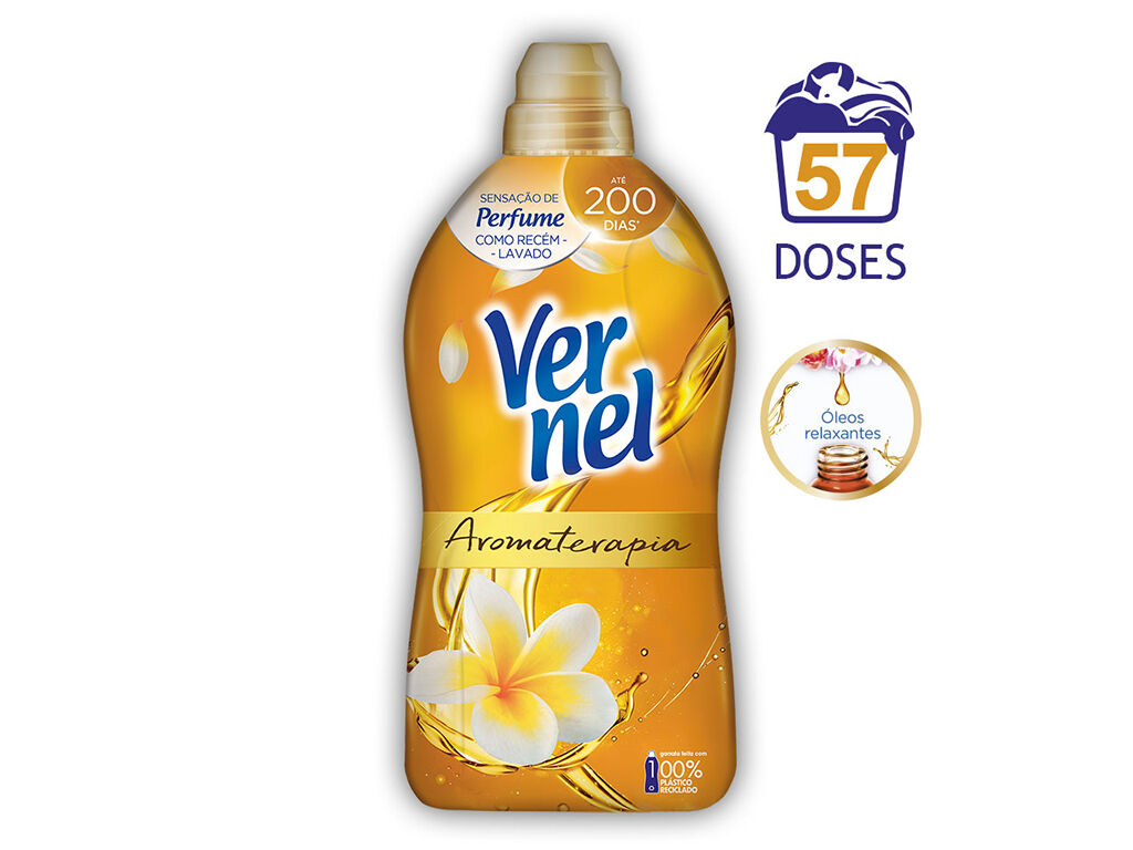 Amaciador Vernel Concentrado Aromaterapia Dourado 57 Doses Auchan