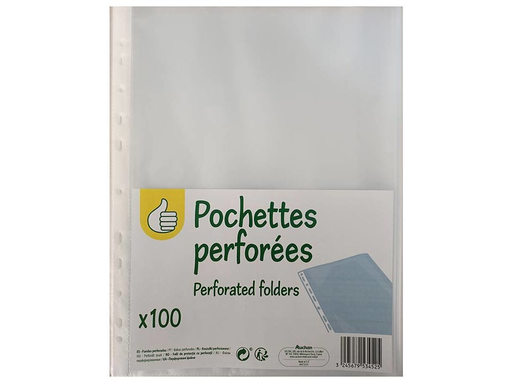 BOLSA CAT&Aacute;LOGO POLEGAR 35 MICRONS A4 100 UNIDADES