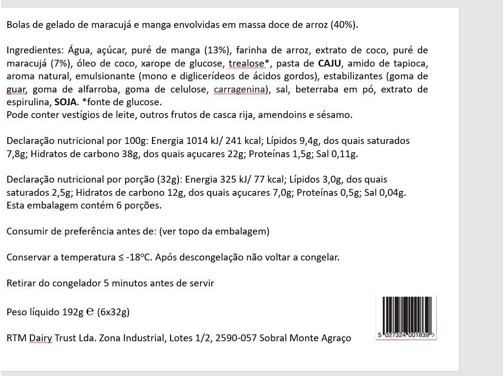 GELADO MOCHI LITTLE MOONS MANGA MARACUJ&Aacute; 192G (6UN) image number 1