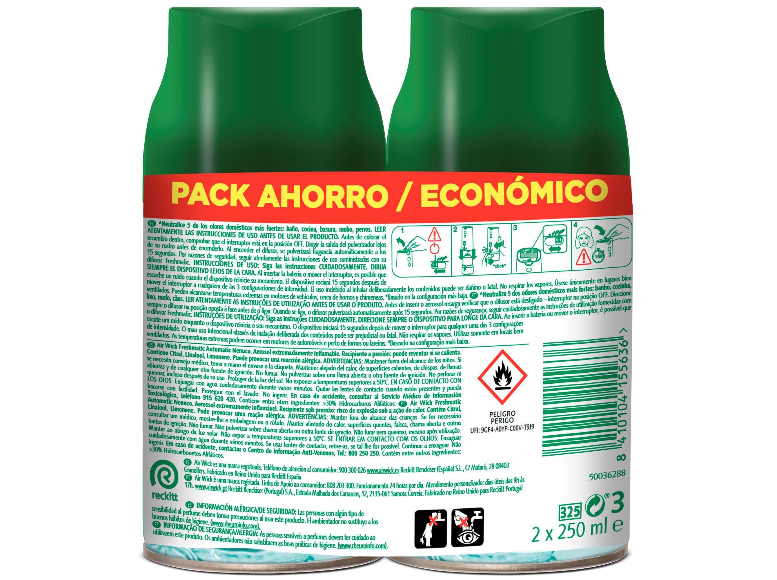AMBIENTADOR RECARGA AIR WICK FRESHMATIC NENUCO 2X250ML image number 1