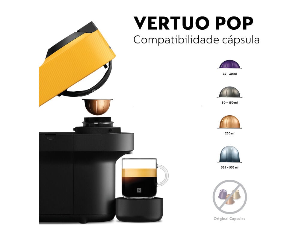 M&Aacute;QUINA DE CAF&Eacute; NESPRESSO DE'LONGHI VERTUO POP ENV90.Y AMARELA image number 3