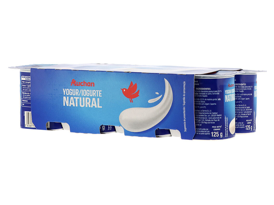 IOGURTE AUCHAN NATURAL 8X125G image number 1