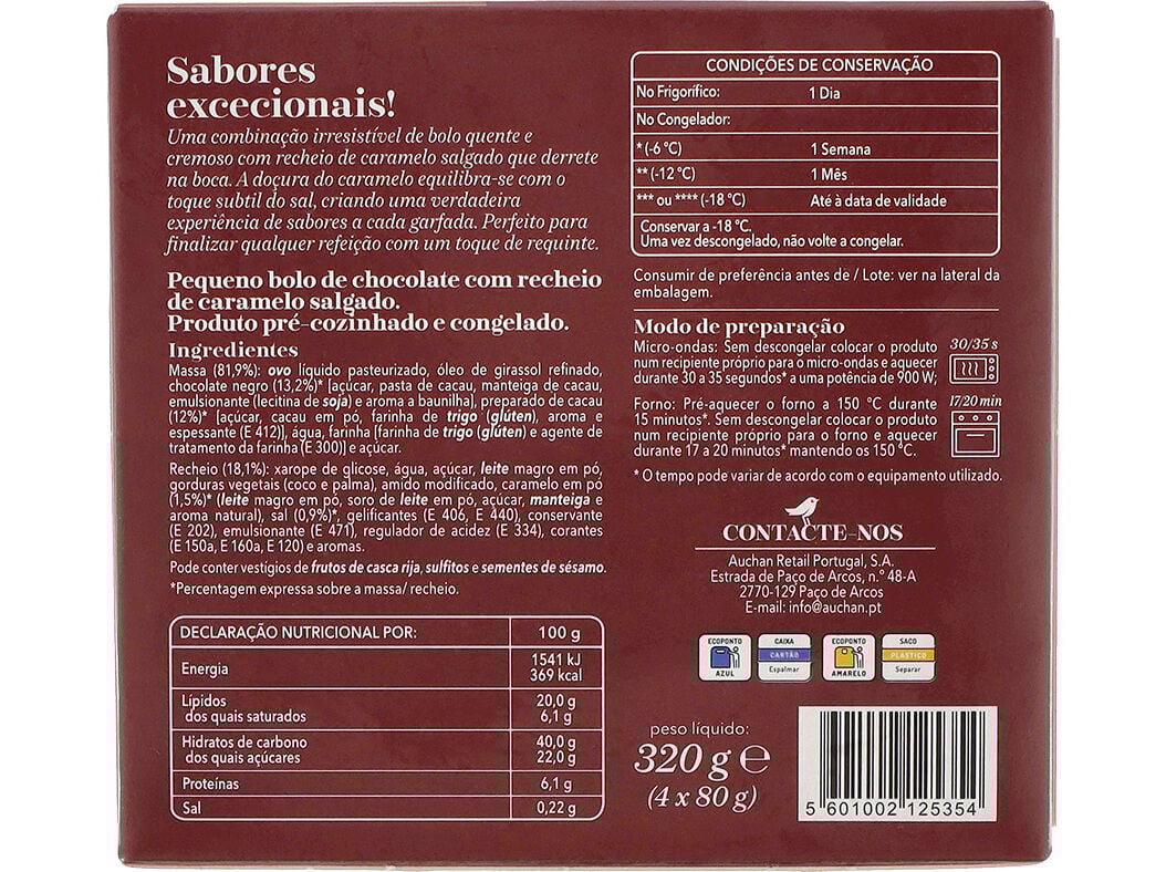 PETIT G&Acirc;TEAU AUCHAN COLLECTION CARAMELO SALGADO 4UN 320G image number 1