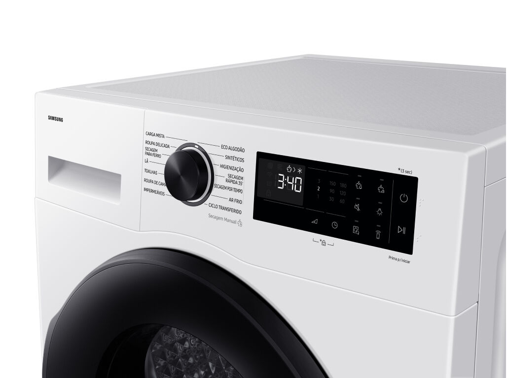 MAQUINA DE SECAR ROUPA SAMSUNG DV90DG52A0AEEP BRANCO C 9KG BOMBA CALOR image number 1