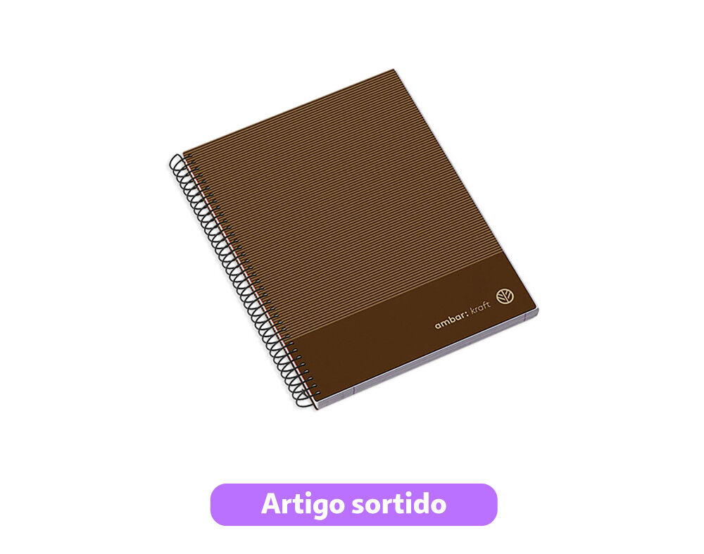 CADERNO ESPIRAL A5 AMBAR KRAFT CAPA DURA PAUTADO CORES SORTIDAS image number 3