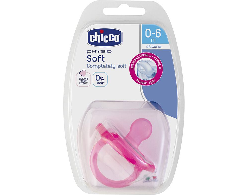 CHUPETA SOFT CHICCO SILICONE ROSA 0-6MESES 1UN image number 0
