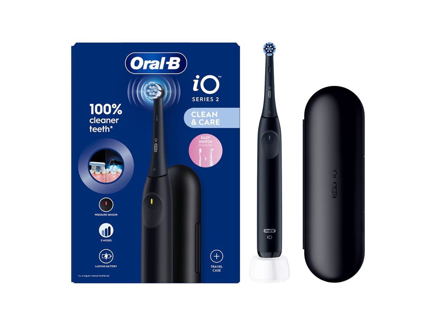 ESCOVA DE DENTES EL&Eacute;TRICA ORAL-B IO 2 PRETA COM ESTOJO DE VIAGEM