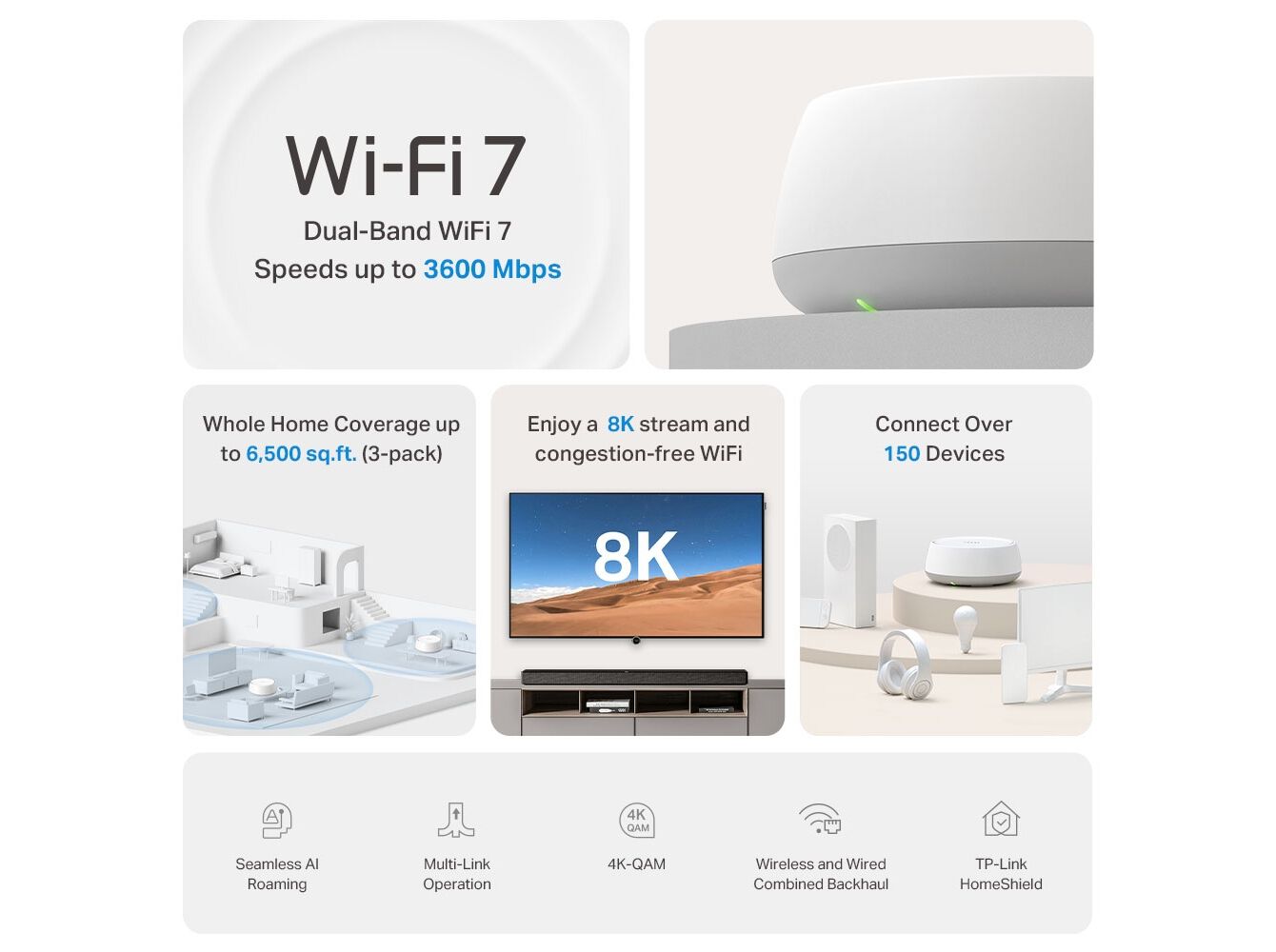 HOME MESH WI-FI 7 TP-LINK DECO BE22 (2-PACK) image number 2