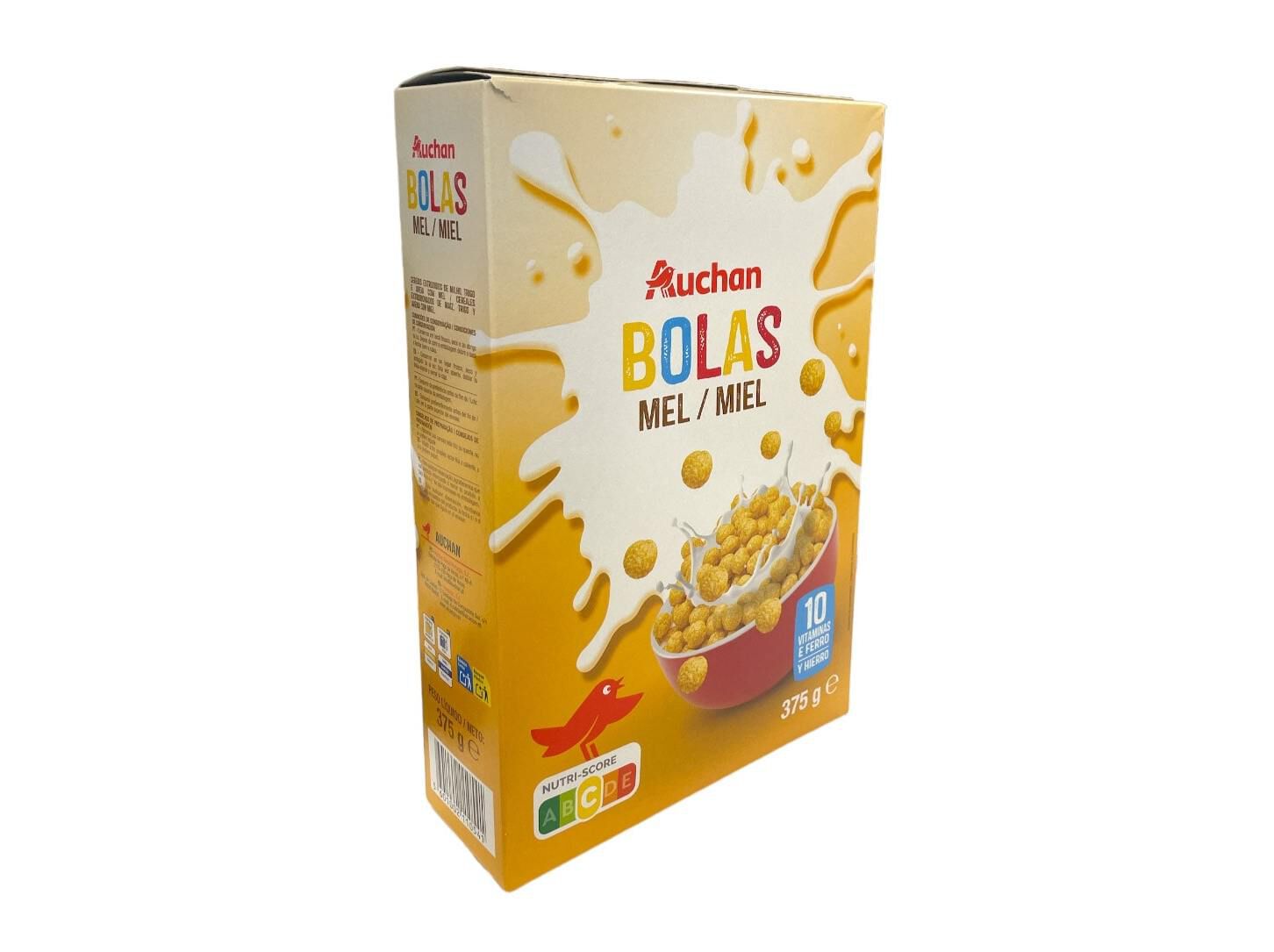 CEREAIS AUCHAN BOLAS MEL 375 G