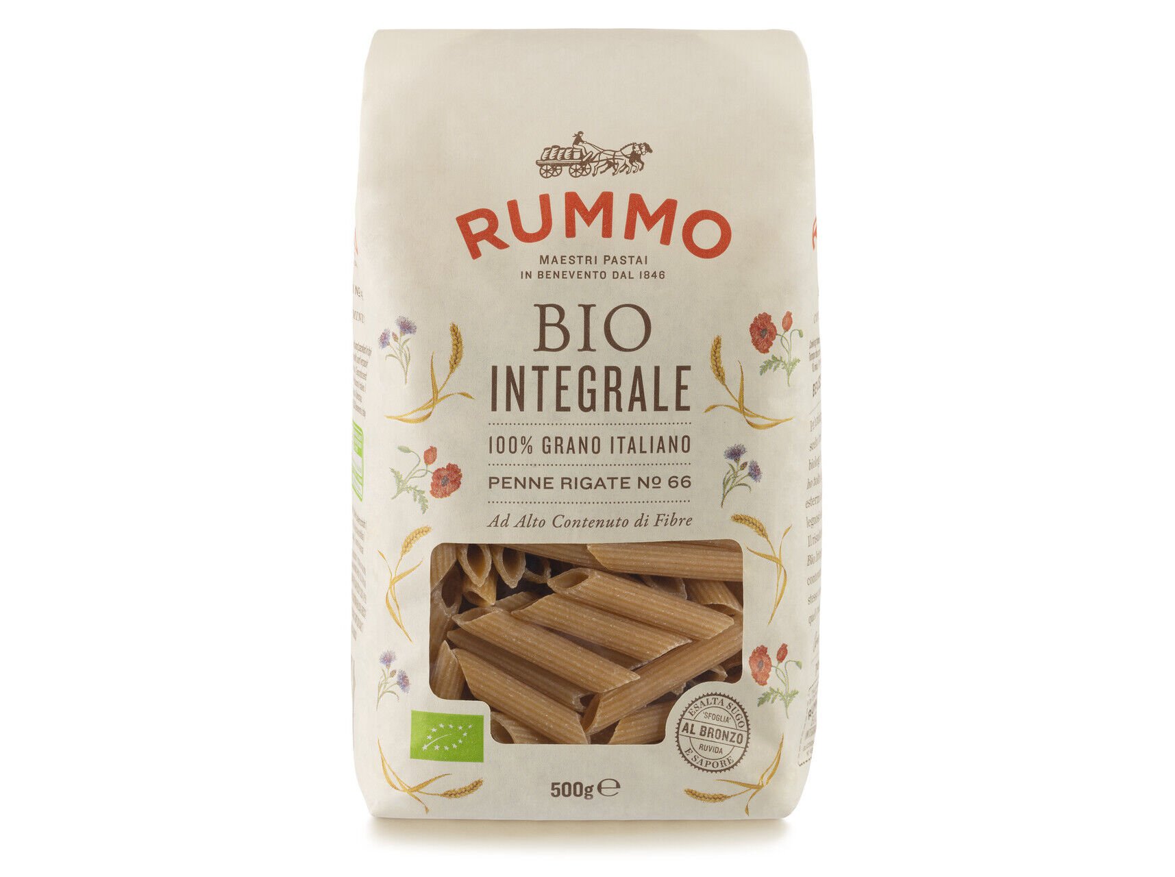 MASSA RUMMO PENNE RIGATE INTEGRAL BIO 500G