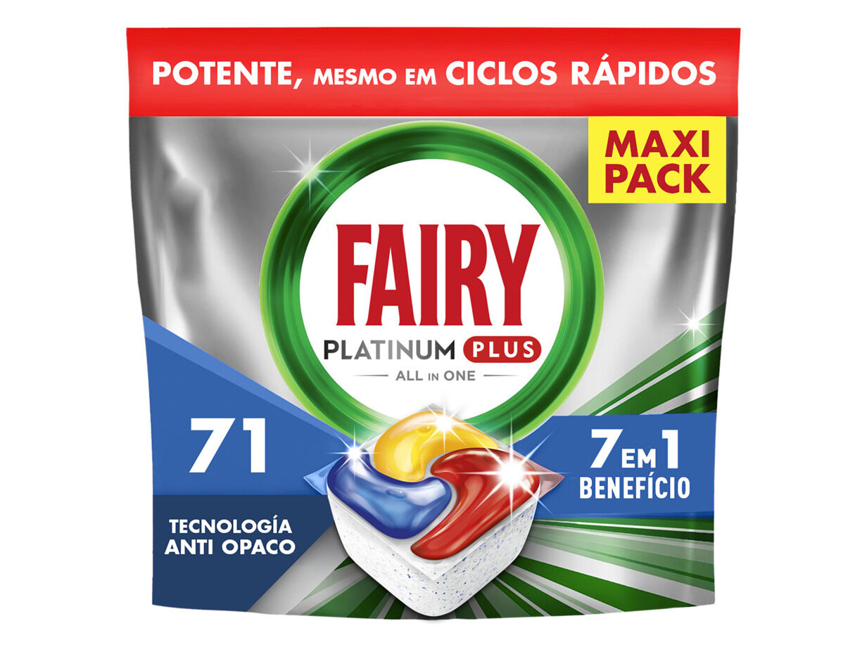 DETERGENTE LOI&Ccedil;A M&Aacute;QUINA FAIRY PLATINUM PLUS 71PASTILHAS image number 0