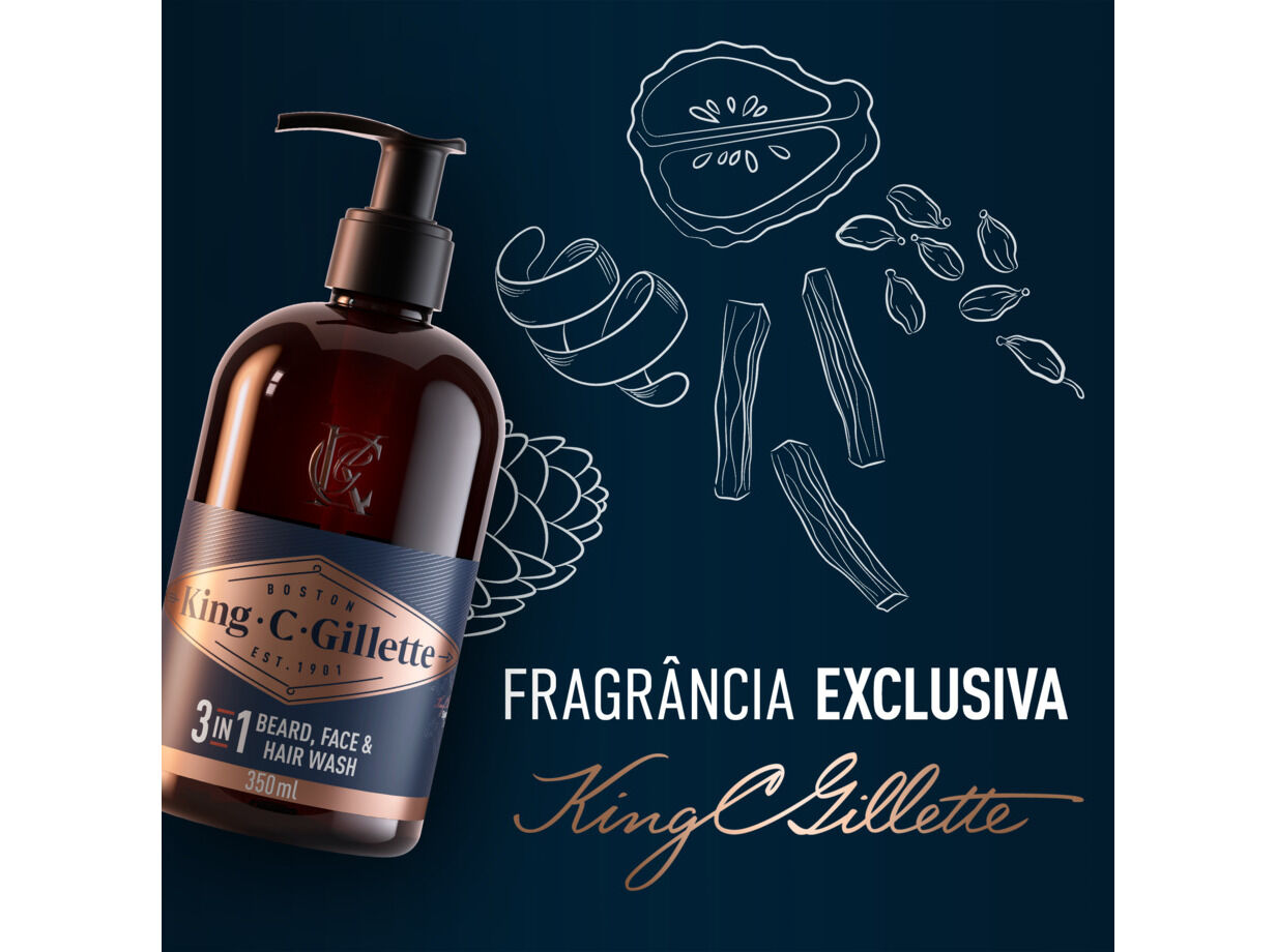 CONJUNT BARBEAR KING C GILLETTE GEL60ML+B&Aacute;LSAMO25ML+HIDR image number 4