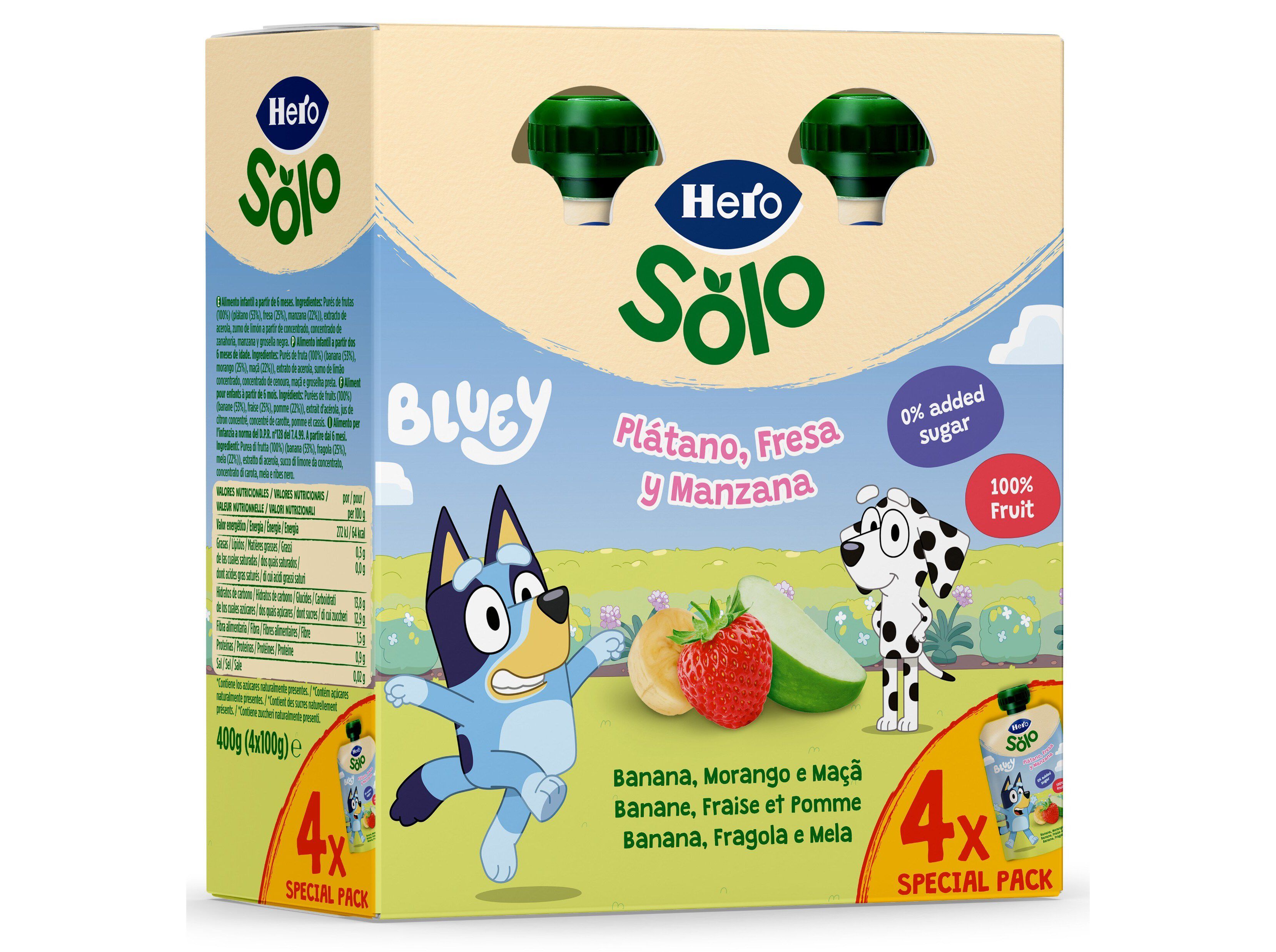 SAQUETA FRUTA HERO BLUEY BANANA MORANGO MA&Ccedil;&Atilde; 4 UN image number 1