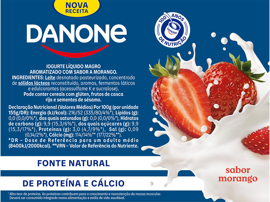 IOGURTE LIQUIDO DANONE MORANGO POUPAN&Ccedil;A 8X155G image number 1