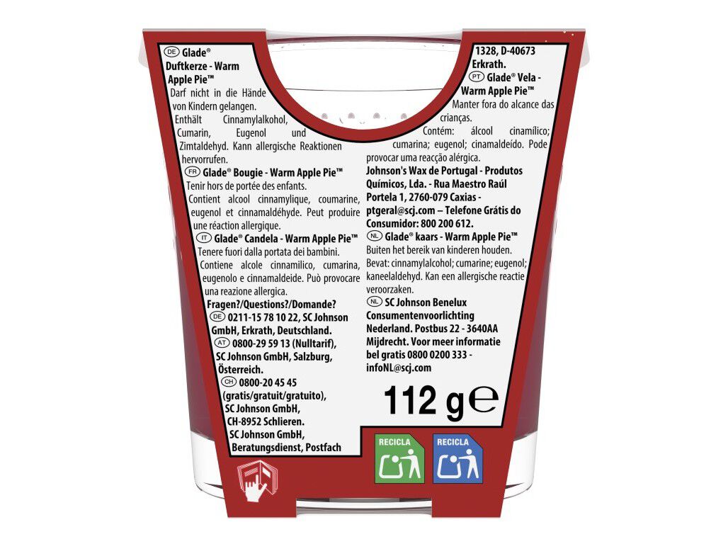 VELA AMBIENTADORA GLADE WARM APPLE PIE 1UN image number 1
