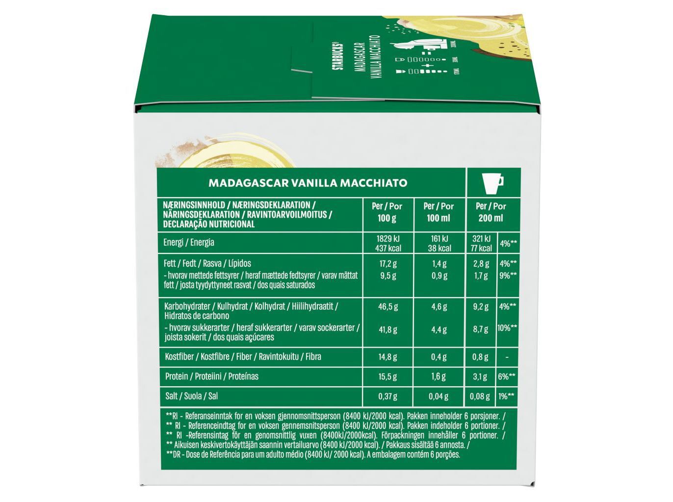 C&Aacute;PSULAS DOLCE GUSTO STARBUCKS VANILLA MACHIATTO 6 UN image number 1