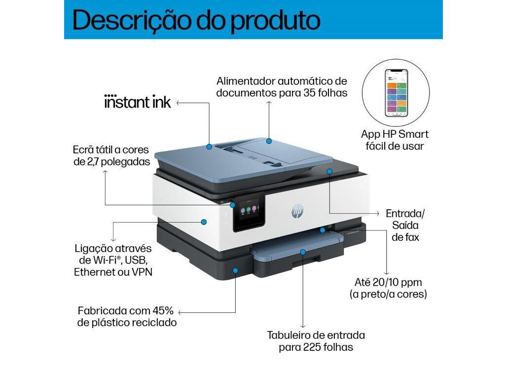 IMPRESSORA MULTIFUN&Ccedil;&Otilde;ES HP OFFICEJET PRO 8135E image number 1